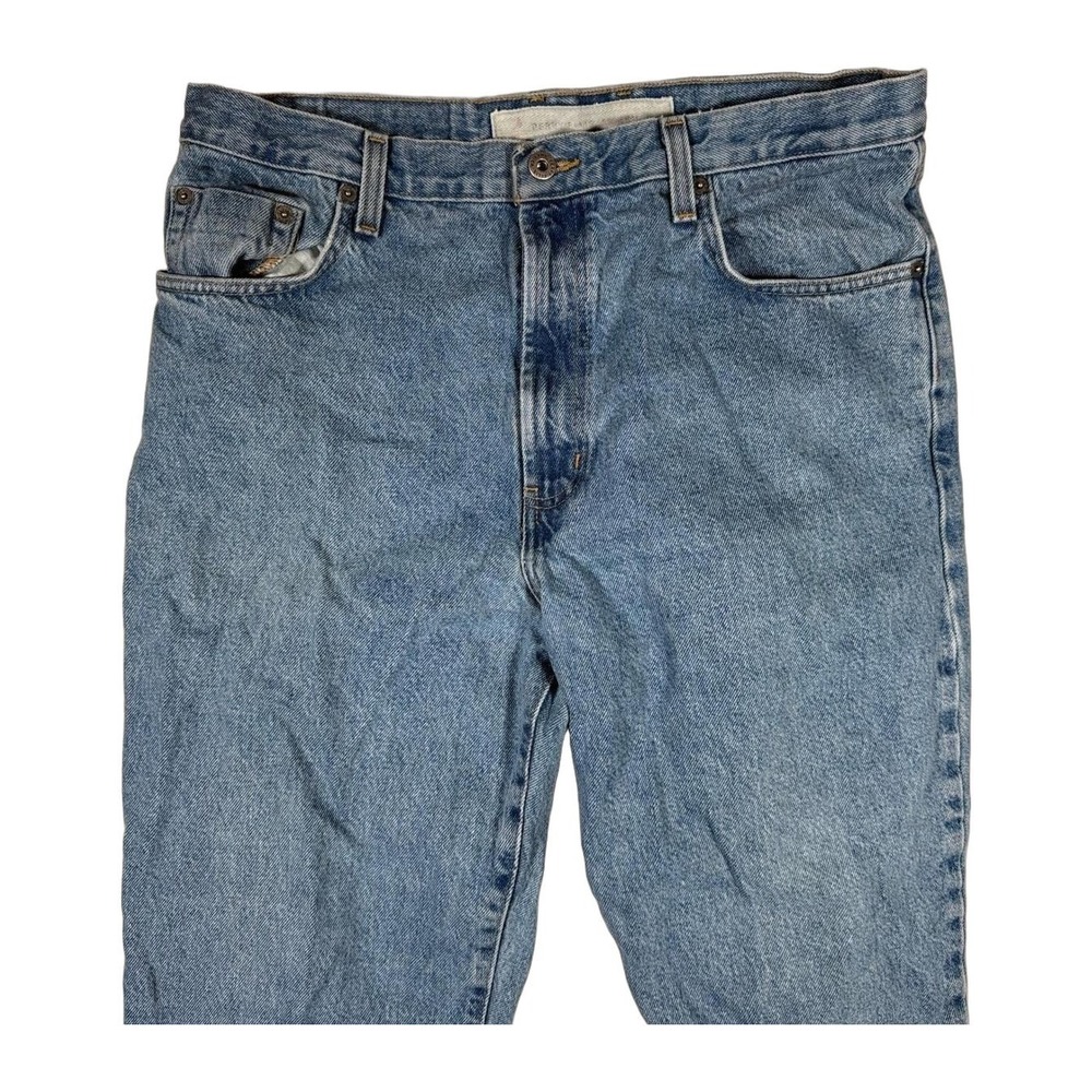 Perry Ellis America Mens Jeans 36x30 Light Wash Relaxed Fit Cotton Denim Blue